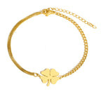 Trebol- Pulsera Elegante de Acero Inoxidable