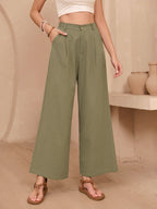 Carmen - Pantalón de Lino Casual con Bolsillos