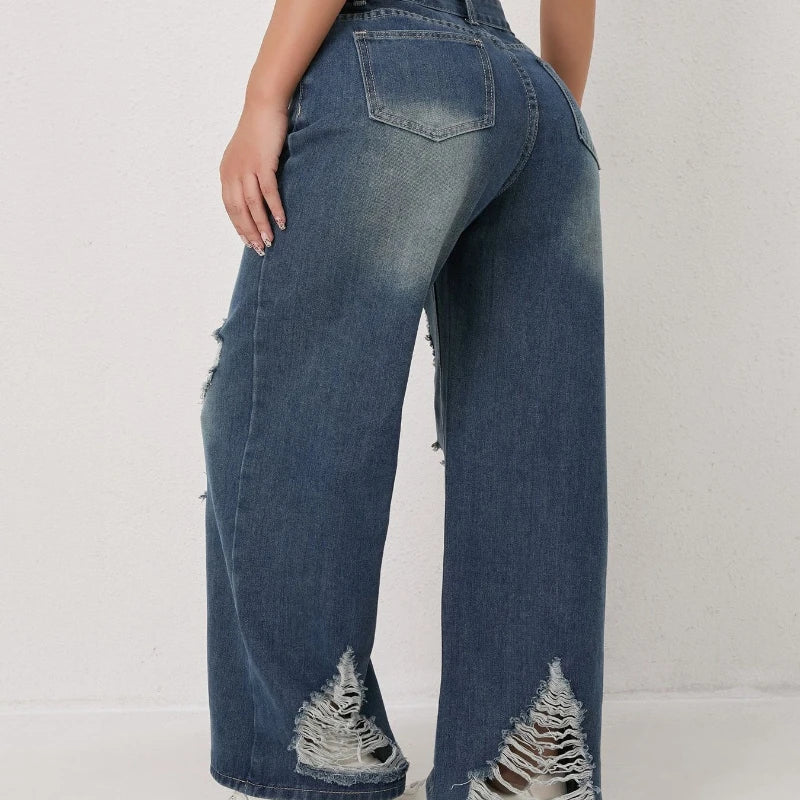 Aura – Jeans Wide Leg Denim de Corte Europeo y Estilo Urbano
