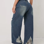 Aura – Jeans Wide Leg Denim de Corte Europeo y Estilo Urbano