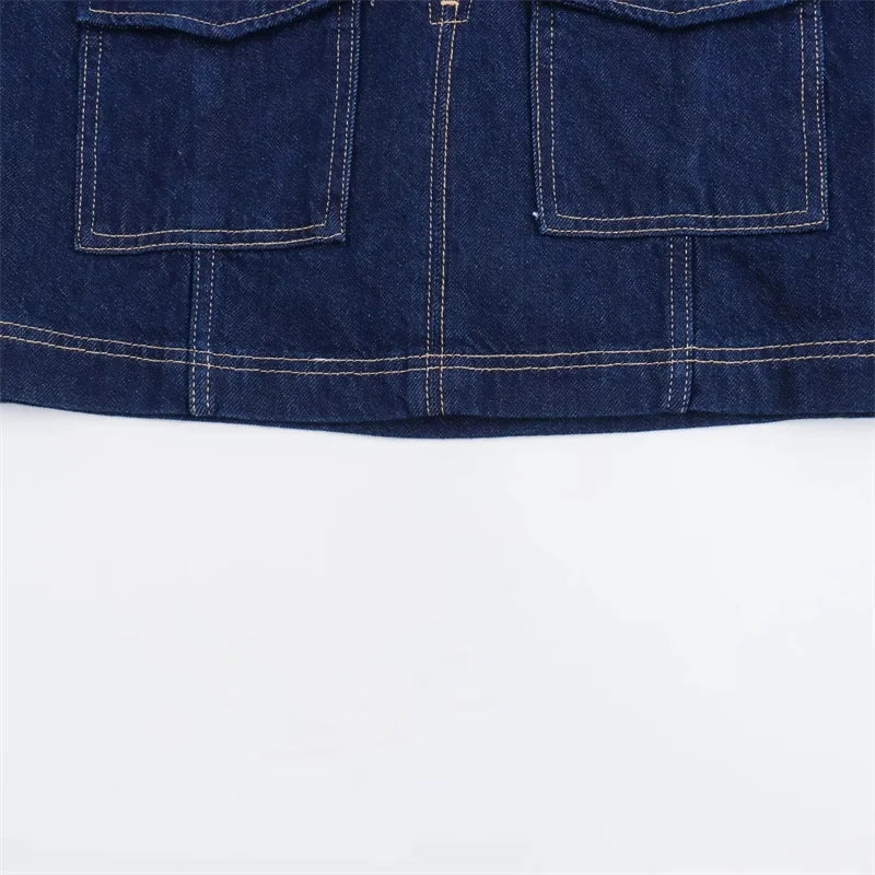 Enola – Conjunto Vaquero de Blusa y Short Denim Set