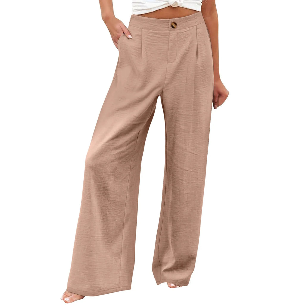 Derika - Jeans Wide Leg de Tiro Alto con Rayas