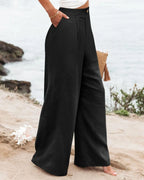 Derika - Jeans Wide Leg de Tiro Alto con Rayas