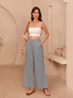 Carmen - Pantalón de Lino Casual con Bolsillos