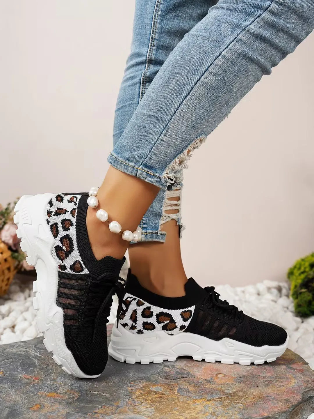 Leona - Zapatillas Canvas Leopardo Slip-On