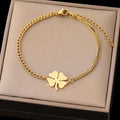 Trebol- Pulsera Elegante de Acero Inoxidable