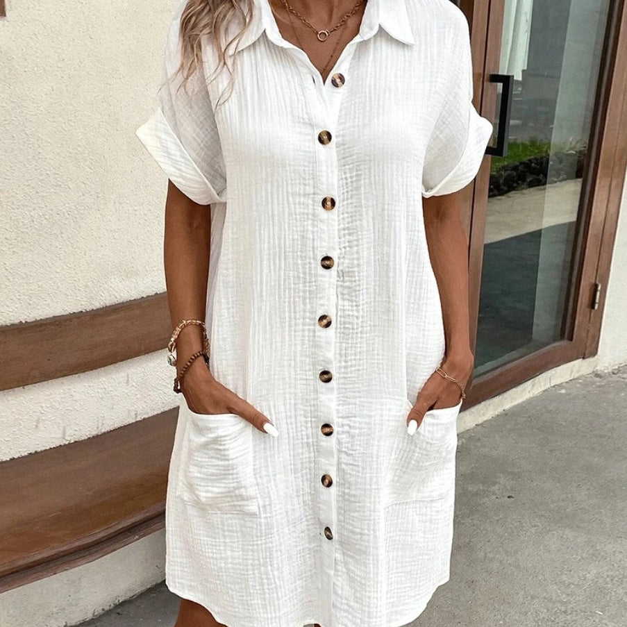 Tatiana - Vestido Casual con Bolsillos y Escote en V