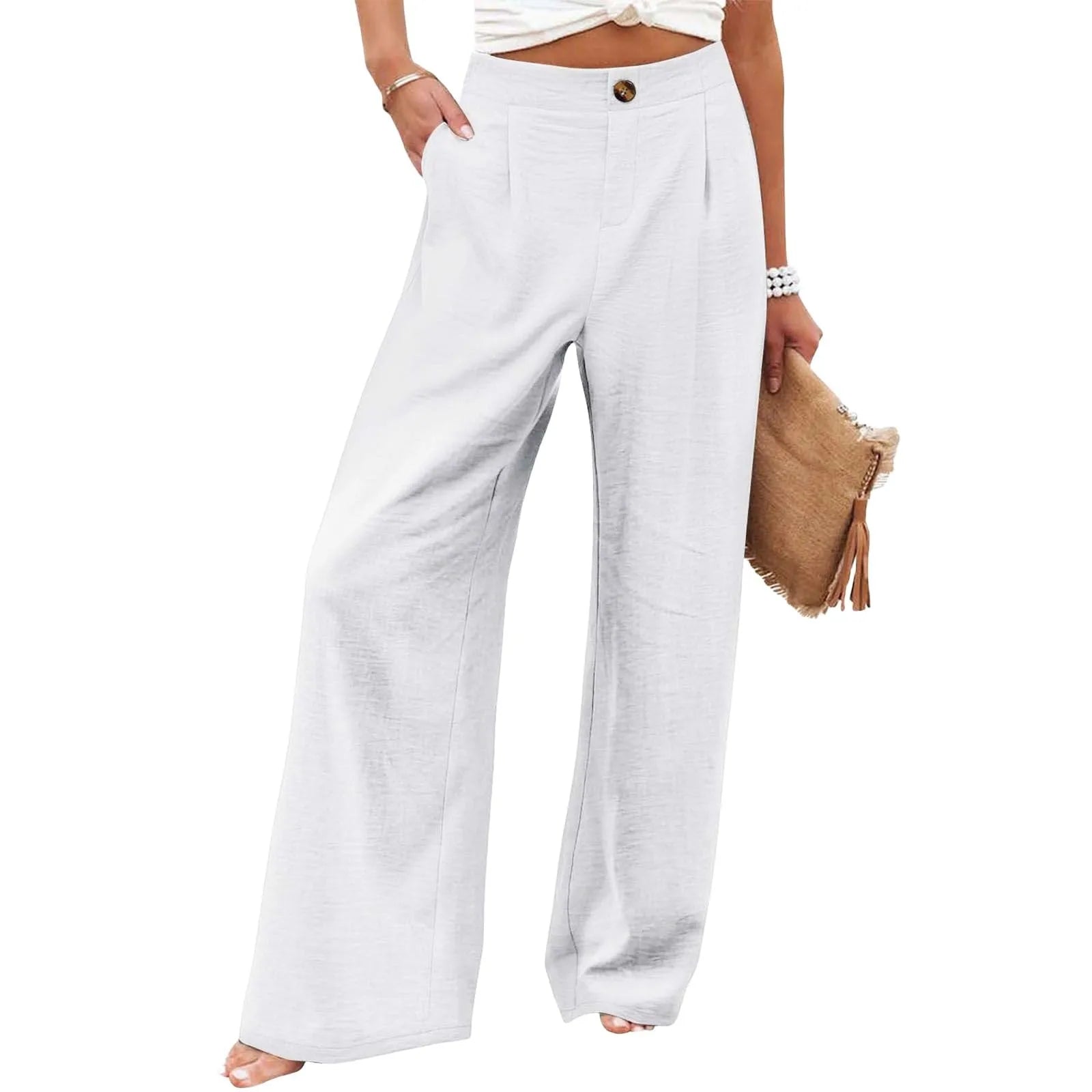 Derika - Jeans Wide Leg de Tiro Alto con Rayas