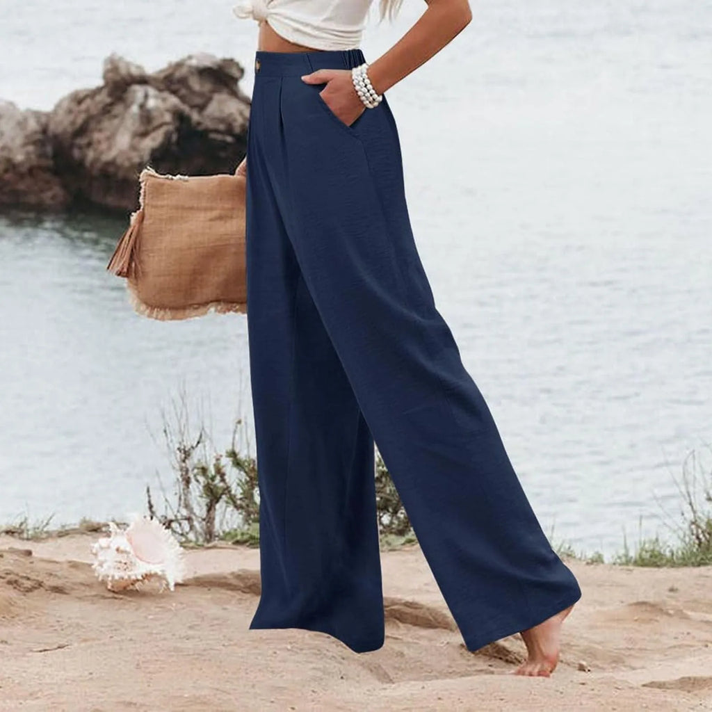 Derika - Jeans Wide Leg de Tiro Alto con Rayas