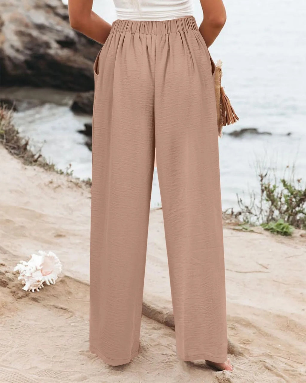 Derika - Jeans Wide Leg de Tiro Alto con Rayas