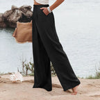 Derika - Jeans Wide Leg de Tiro Alto con Rayas