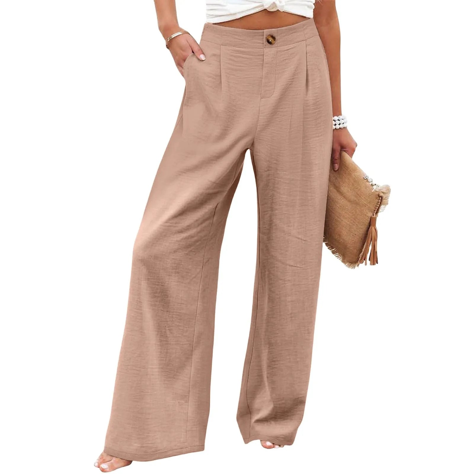 Derika - Jeans Wide Leg de Tiro Alto con Rayas