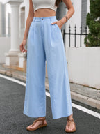 Carmen - Pantalón de Lino Casual con Bolsillos