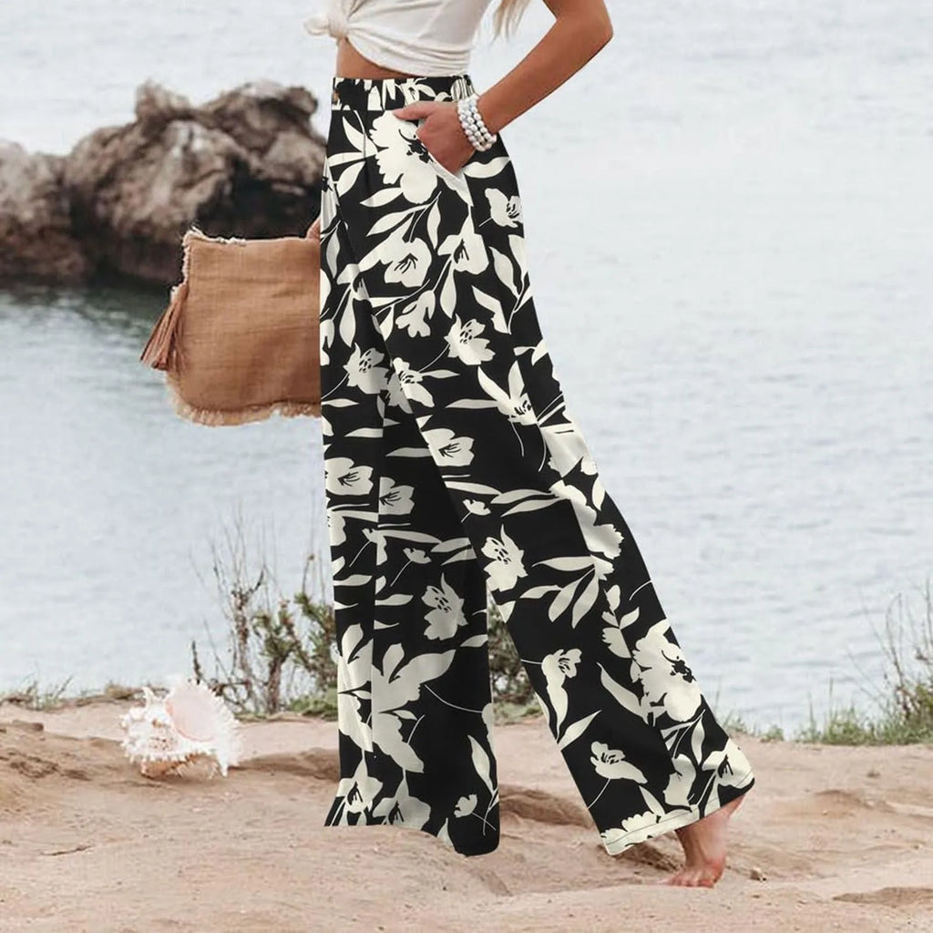 Derika - Jeans Wide Leg de Tiro Alto con Rayas