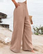 Derika - Jeans Wide Leg de Tiro Alto con Rayas