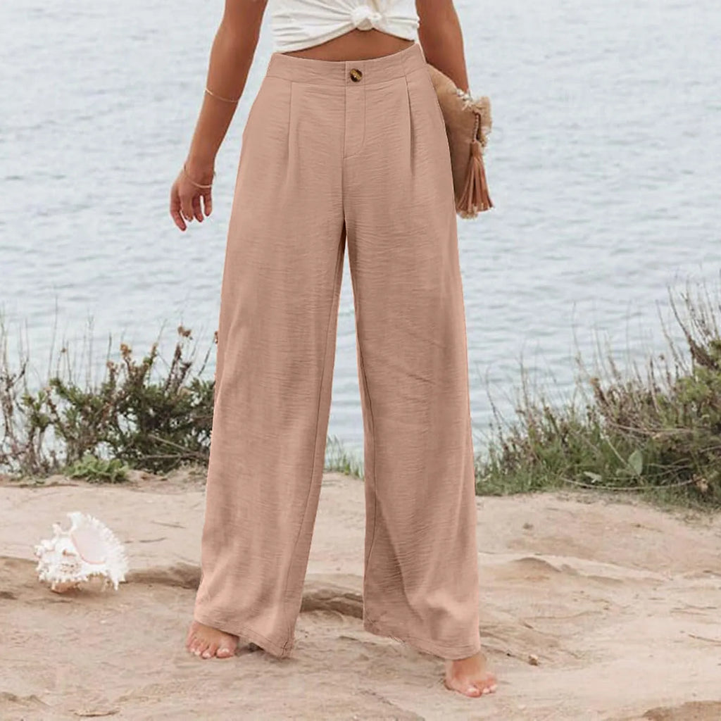 Derika - Jeans Wide Leg de Tiro Alto con Rayas
