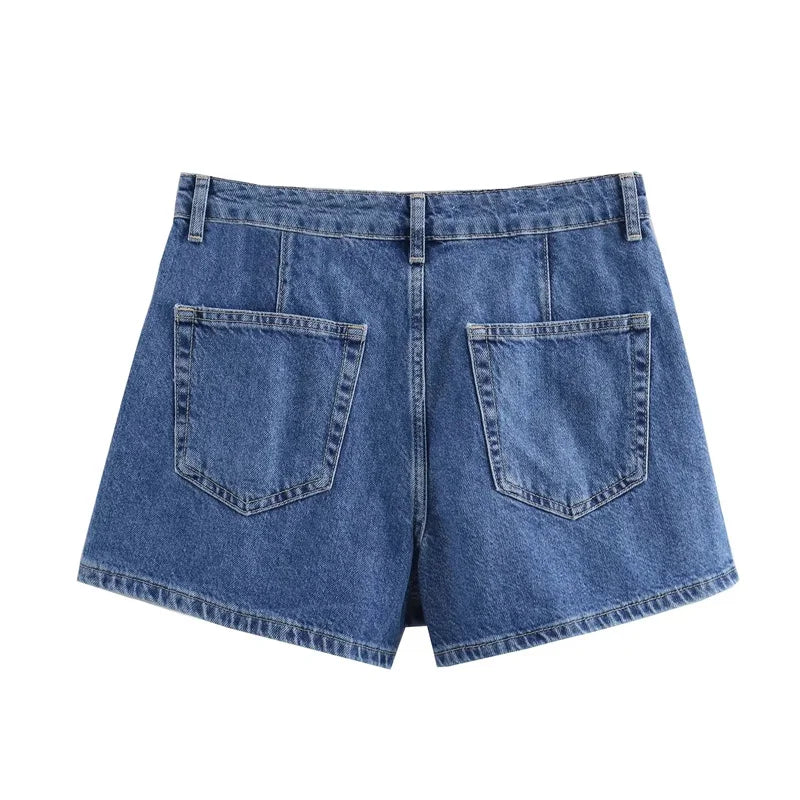 Enola – Conjunto Vaquero de Blusa y Short Denim Set