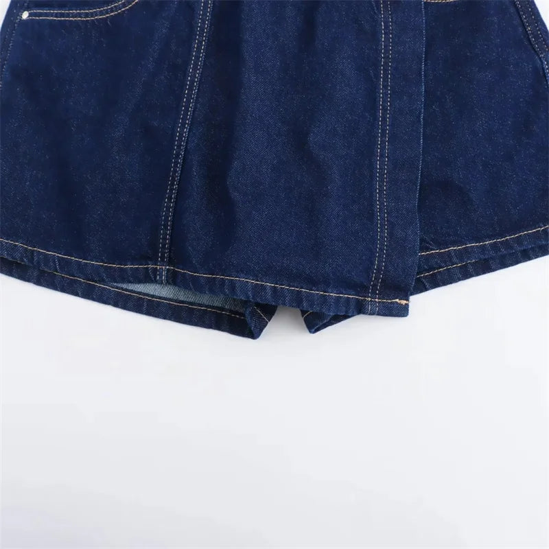 Enola – Conjunto Vaquero de Blusa y Short Denim Set