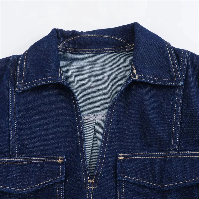 Enola – Conjunto Vaquero de Blusa y Short Denim Set