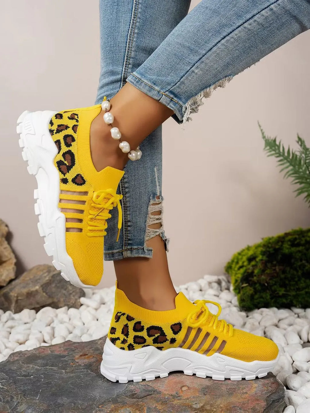 Leona - Zapatillas Canvas Leopardo Slip-On