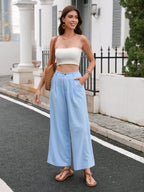 Carmen - Pantalón de Lino Casual con Bolsillos