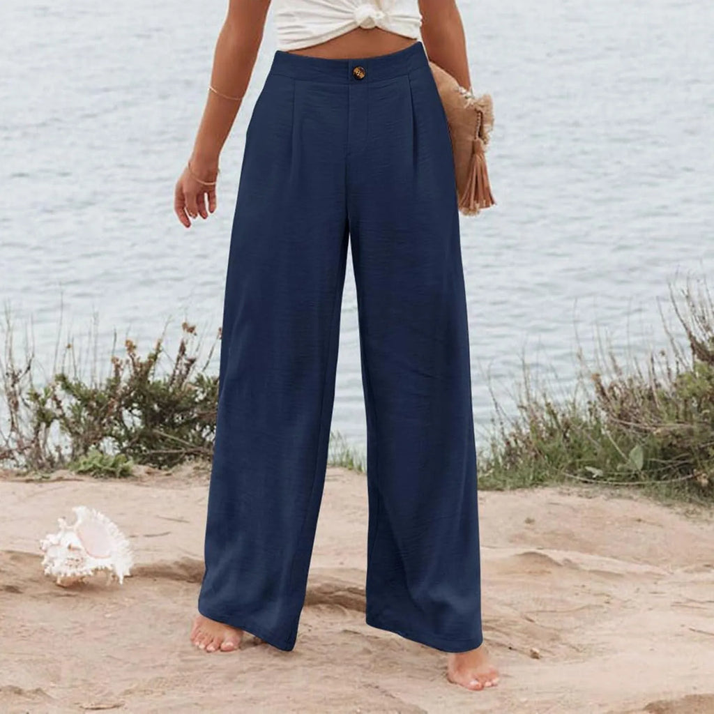 Derika - Jeans Wide Leg de Tiro Alto con Rayas