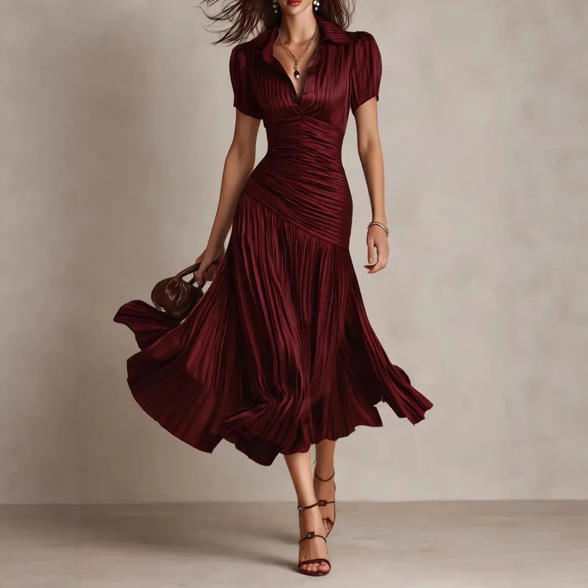 Dariana – Vestido Largo Elegante de Verano con Escote en V
