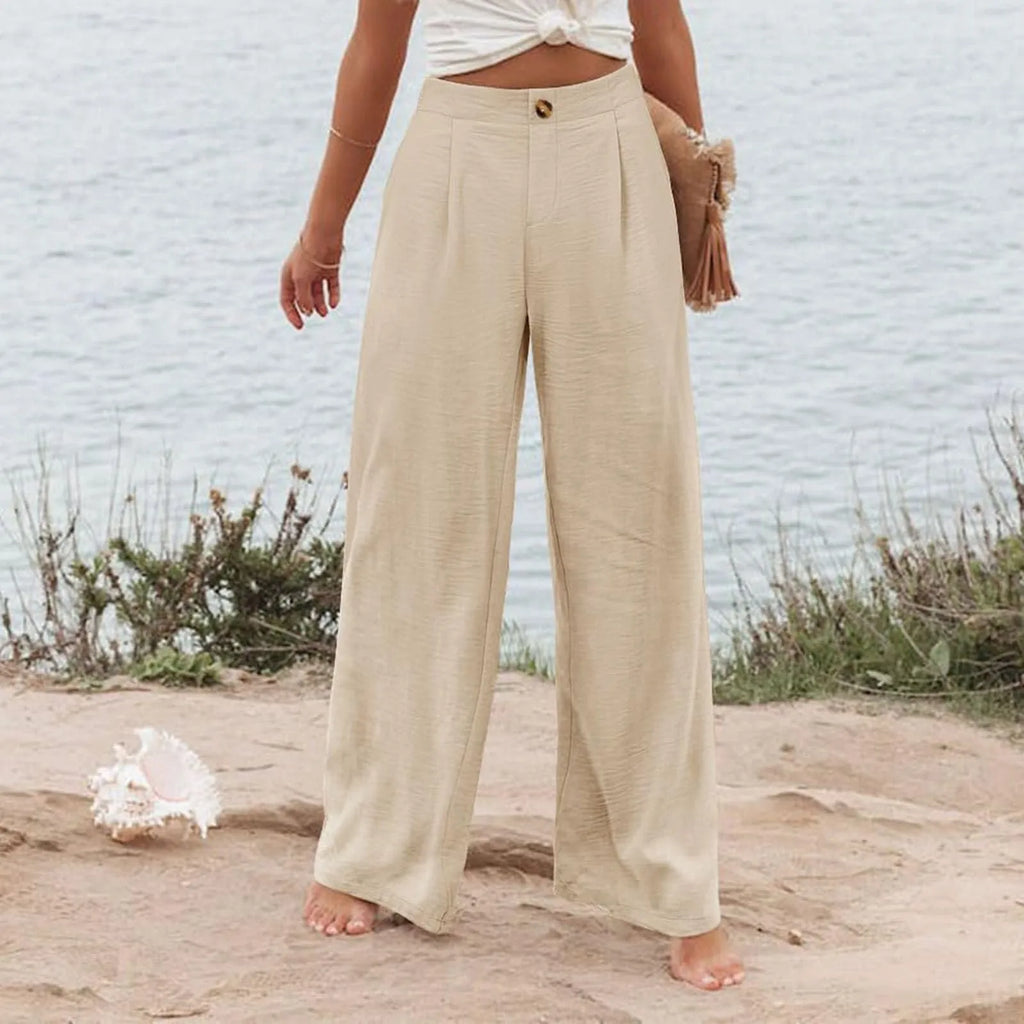 Derika - Jeans Wide Leg de Tiro Alto con Rayas