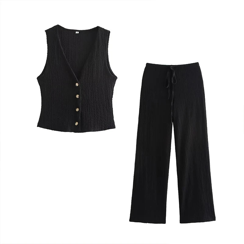 Leonor - Conjunto Elegante con Pantalón Palazzo