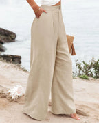 Derika - Jeans Wide Leg de Tiro Alto con Rayas