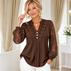 Carol - Blusa con encaje y cuello V