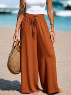 Eloisa - Pantalón Palazzo de Cintura Alta con Cordón Ajustable