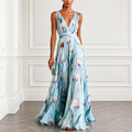 María - Vestido largo floral de poliéster