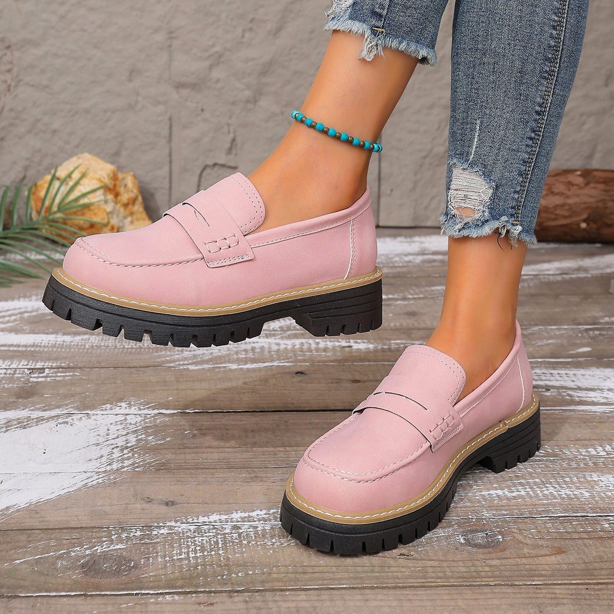 Elisa - Mocasines de Polipiel con Plantilla de Piel