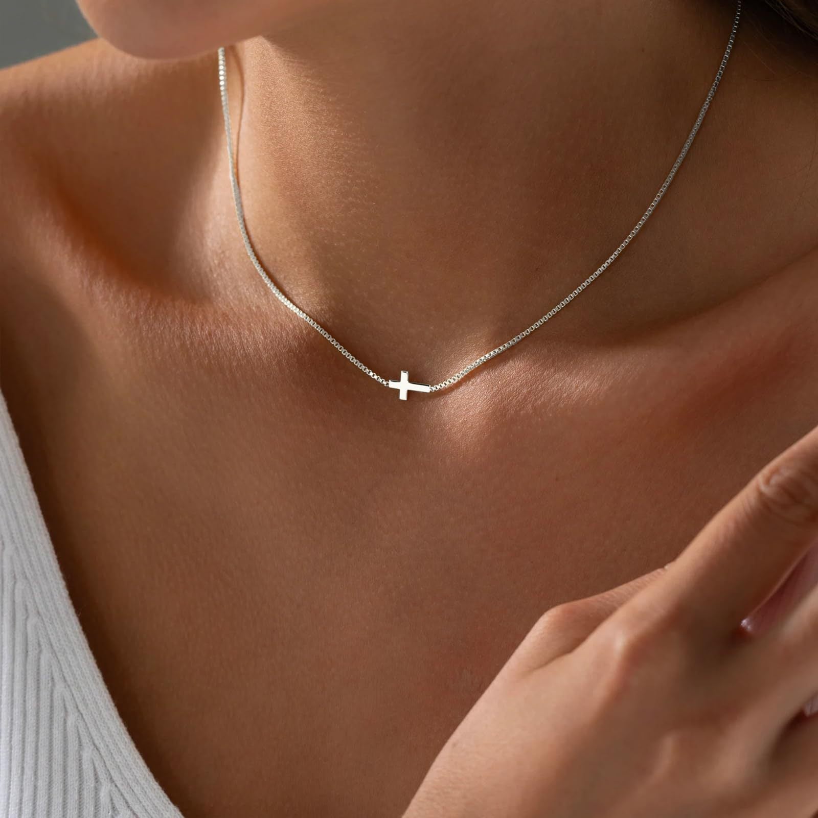 Cruz - Collar de acero inoxidable