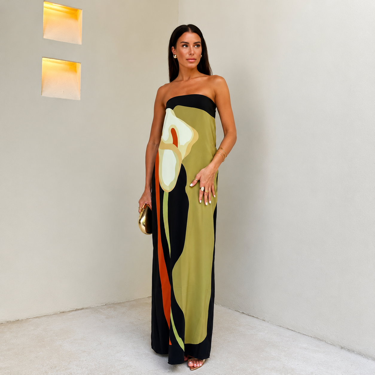 Eugenia – Vestido Bohemio Floral Strapless