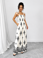 Susana – Mono Boho Estampado Paisley de Pierna Ancha