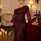 Vero - Vestido largo de gasa de poliéster