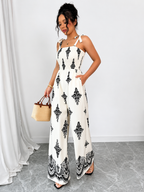 Susana – Mono Boho Estampado Paisley de Pierna Ancha