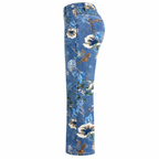 Flor - Pantalón vaquero de algodón denim estampado