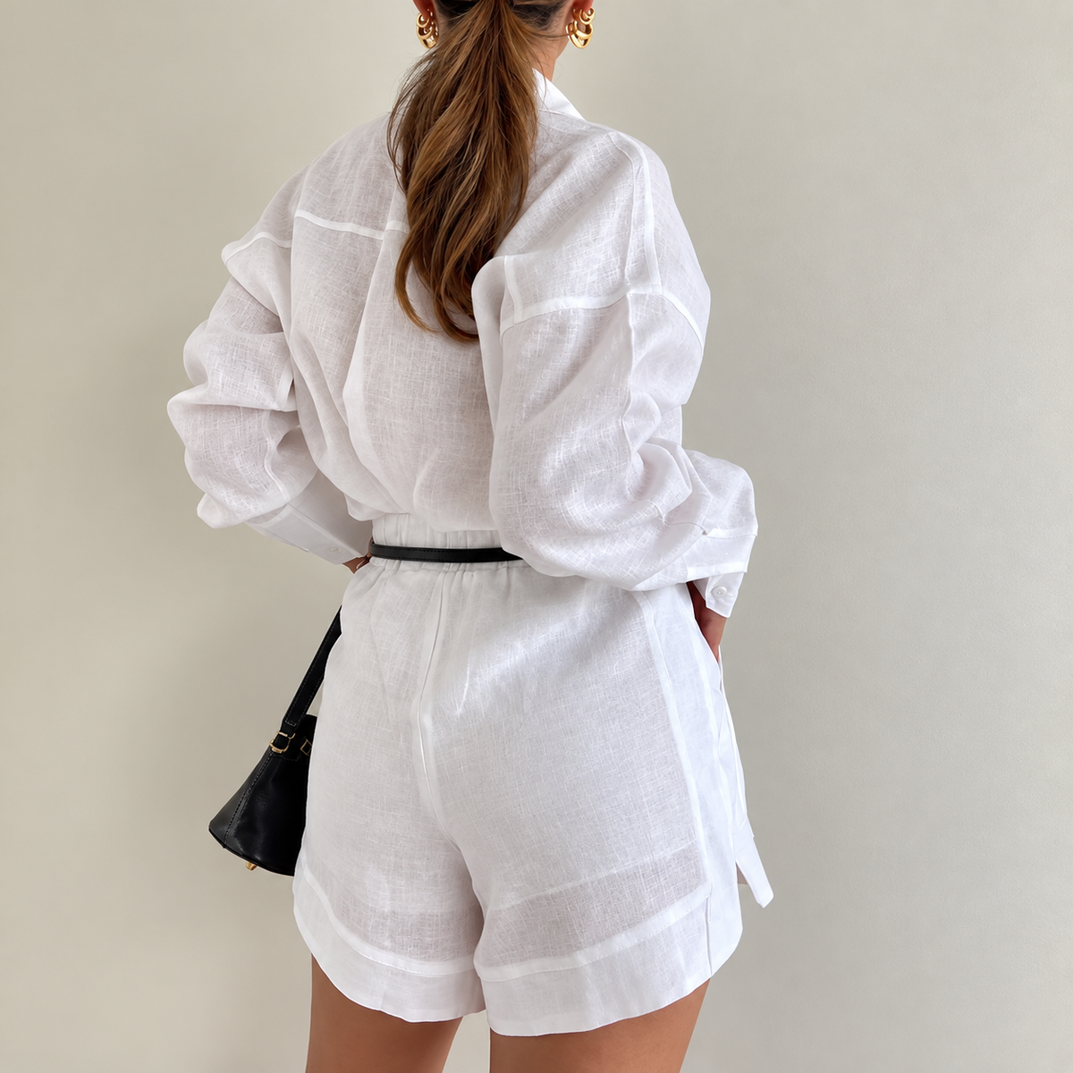 Ana – conjunto de camisa y shorts de poliéster y spandex