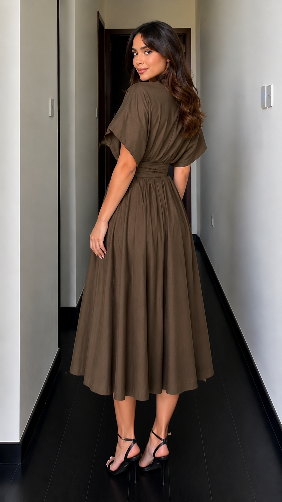 Caliope - Vestido Midi Vintage Fluido