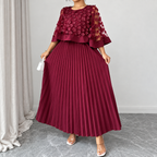 Galia - vestido de poliéster con capa de malla