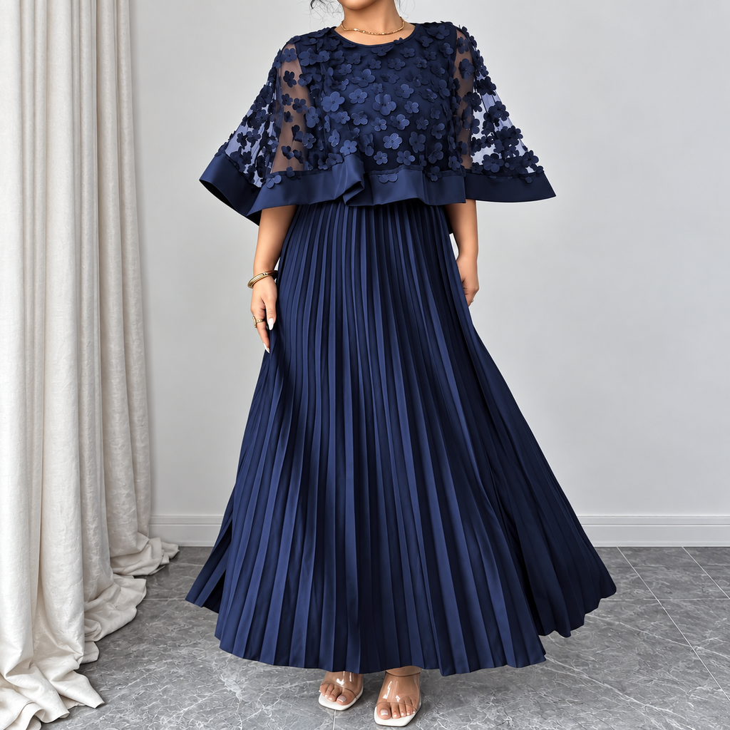 Galia - vestido de poliéster con capa de malla