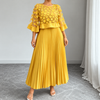 Galia - vestido de poliéster con capa de malla