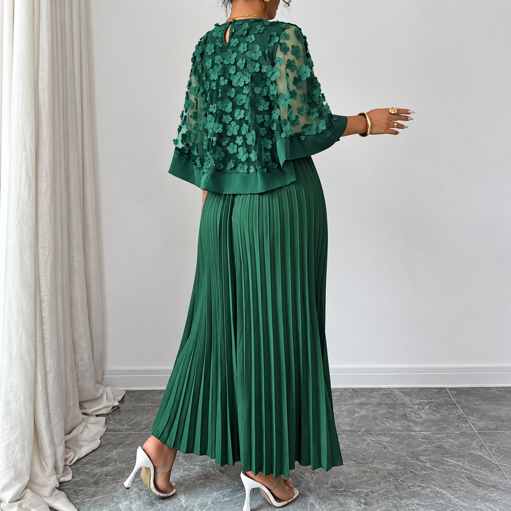 Galia - vestido de poliéster con capa de malla