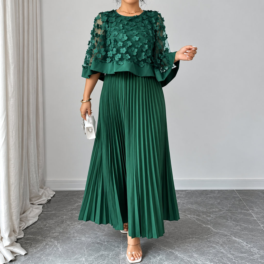 Galia - vestido de poliéster con capa de malla