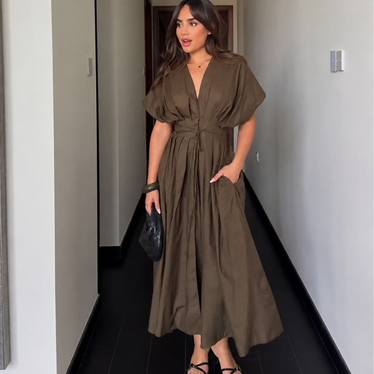 Caliope - Vestido Midi Vintage Fluido