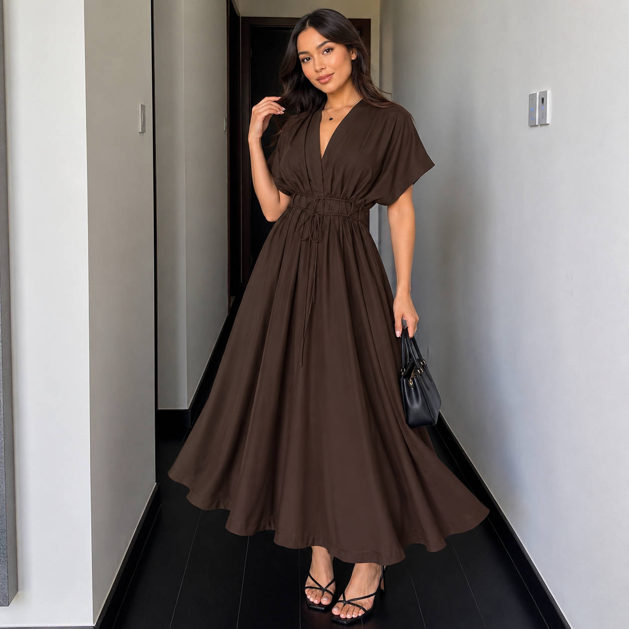 Caliope - Vestido Midi Vintage Fluido