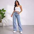 Adriana - Jeans de Tiro Alto con Lazo y Ajuste Slim